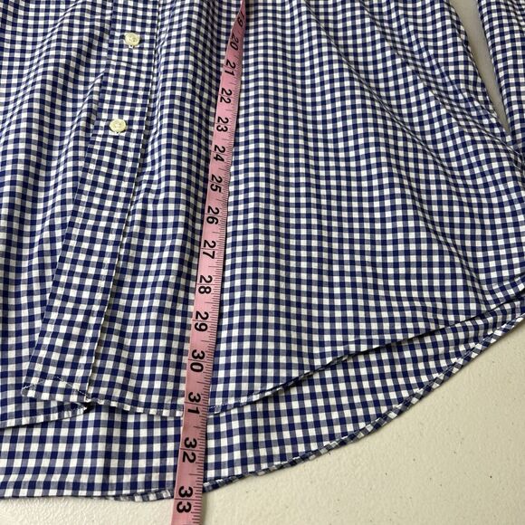 VTG Polo Ralph Lauren Button Down Shirt Mens XXL Blue Gingham Oxford Long Sleeve - Picture 6 of 8